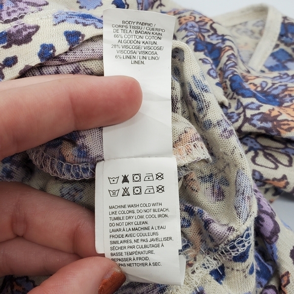 Lucky Brand V-Neck Short Sleeve Peasant Top - Picture 5 of 5